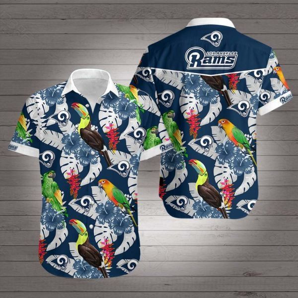 Los Angeles Rams Hawaiian Shirt Tropical Aloha Button Up