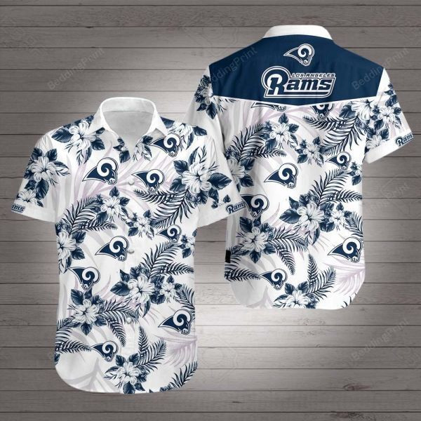 Los Angeles Rams Hawaiian Shirt Tropical Aloha Button Up