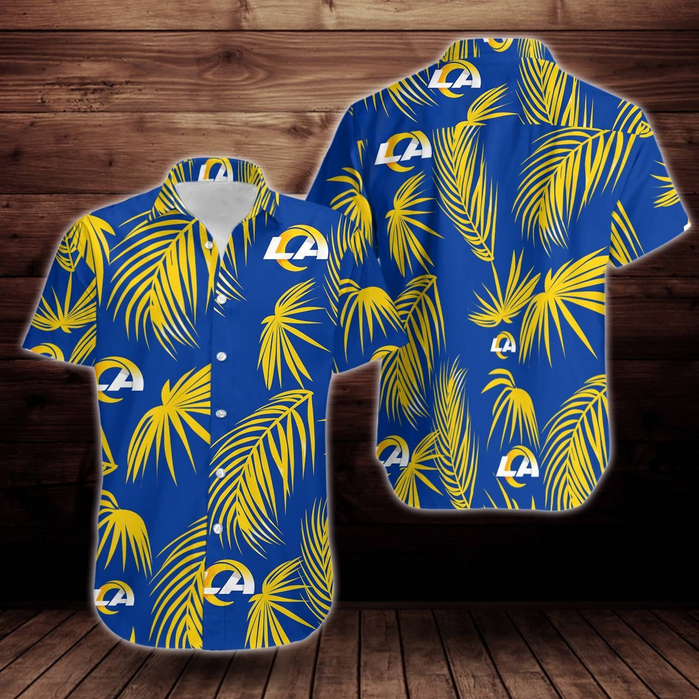 Los Angeles Rams Logo Hawaiian Shirt Tropical Aloha Button Up