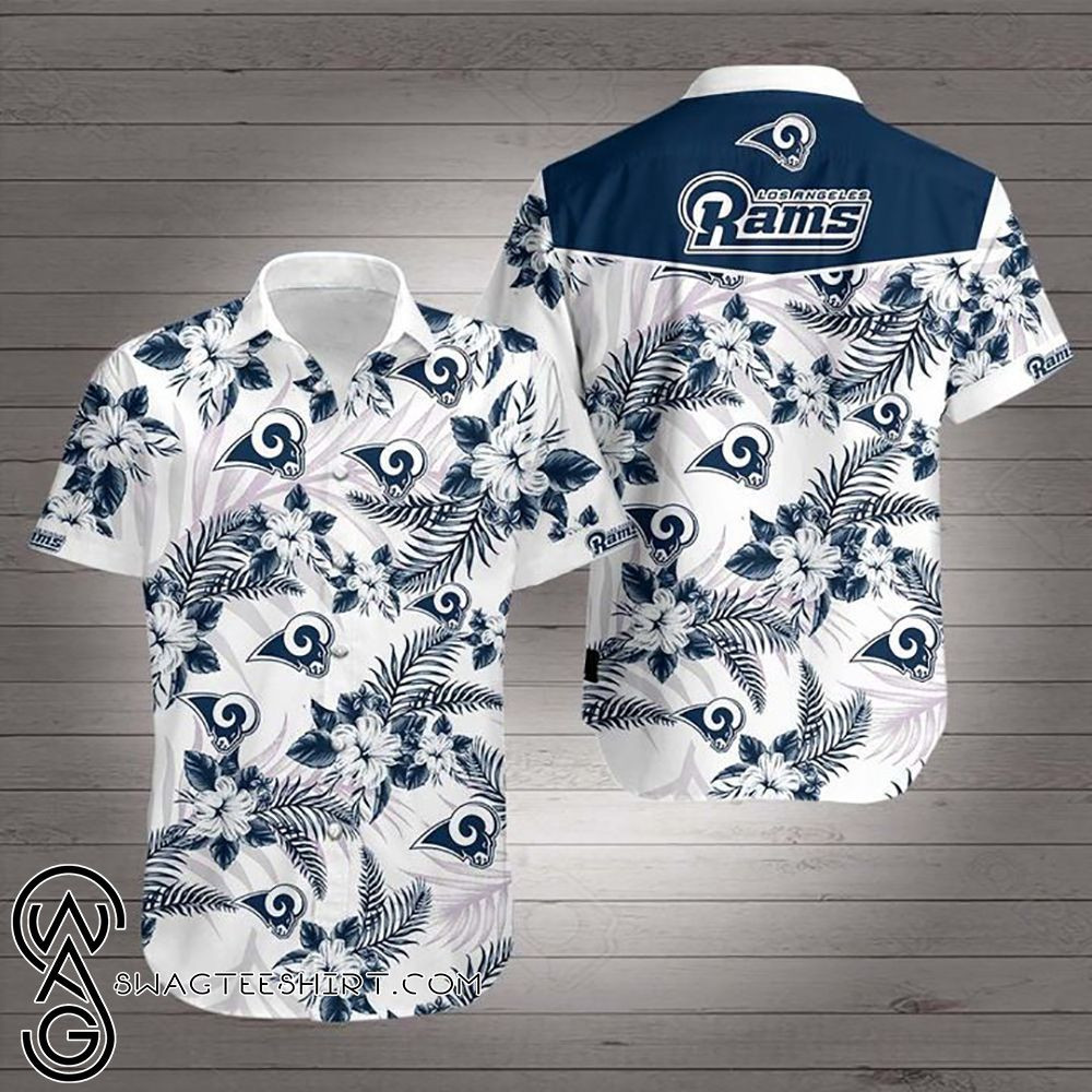 Los Angeles Rams Team Hawaiian Shirt Tropical Aloha Button Up