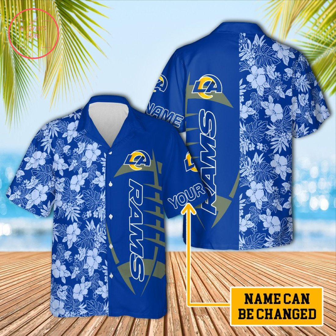 Los Angeles Rams Unisex Custom Hawaiian Shirt Tropical Aloha Button Up