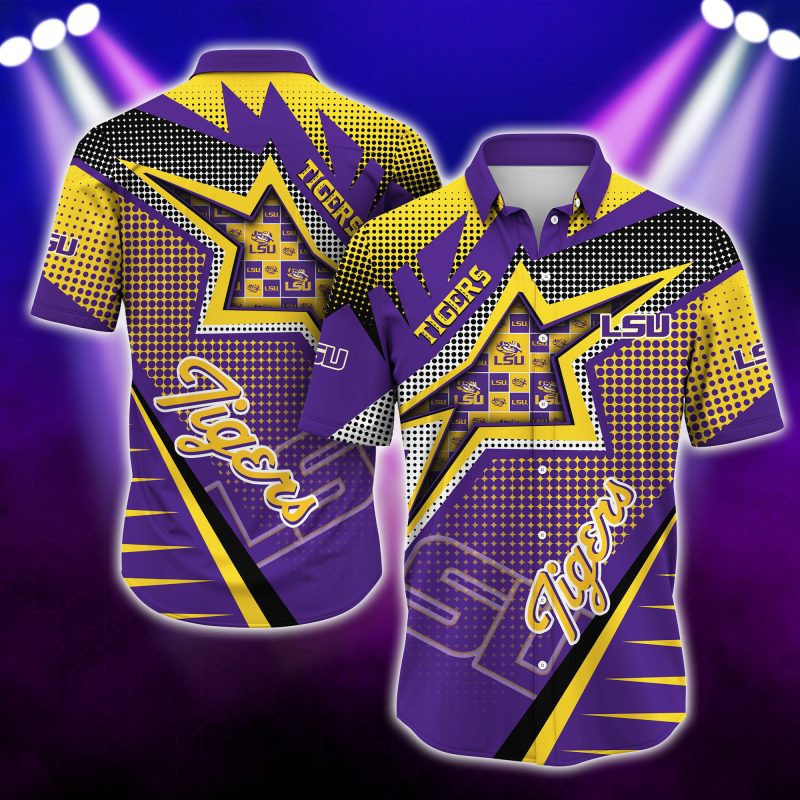 Lsu Tigers Ncaa Hawaiian Shirt Tropical Aloha Button Up