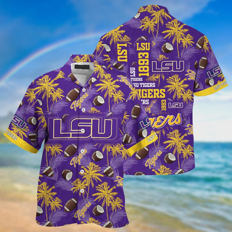 Lsu Tigers Ncaa Hawaiian Shirt Tropical Aloha Button Up
