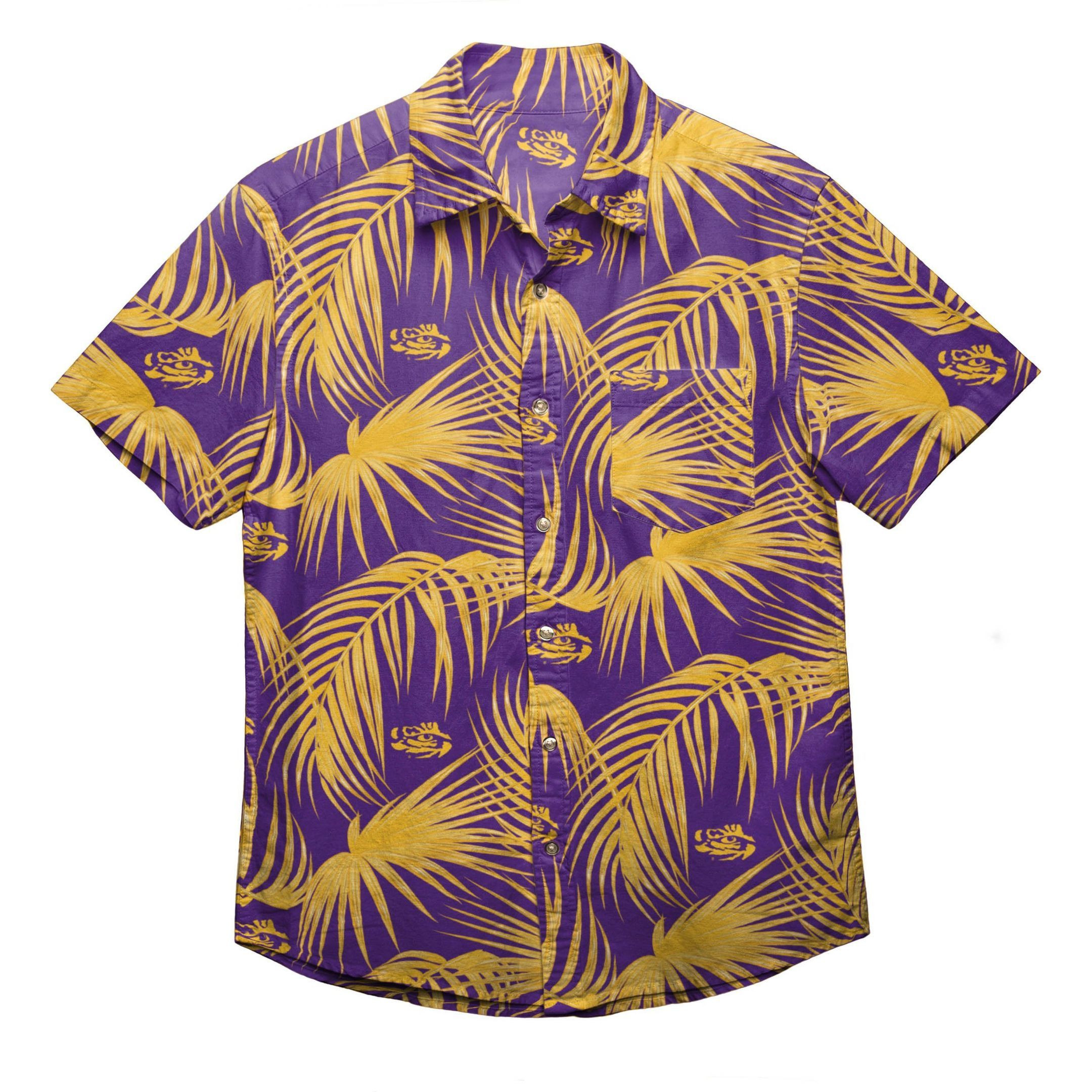 Lsu Tigers Ncaa Mens Hawaiian Shirt Tropical Aloha Button Up