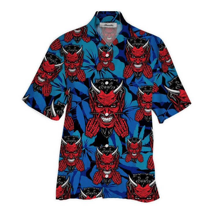 Lucifer Hawaiian Shirt Tropical Aloha Button Up