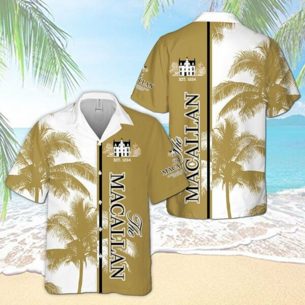 Macallan Whiskey Hawaiian Shirt Tropical Aloha Button Up