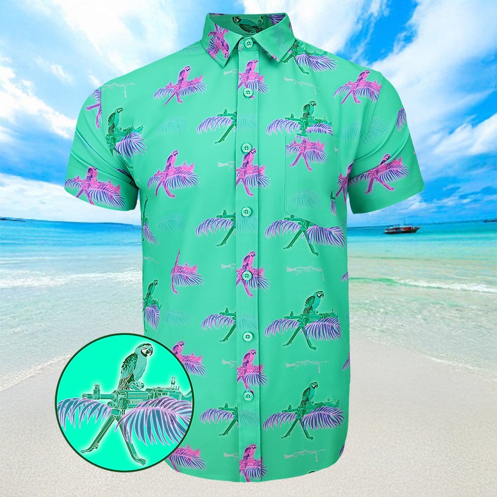 Macaws Mint Hawaiian Shirt Summer Button Up Shirt Gifts For Son In Law