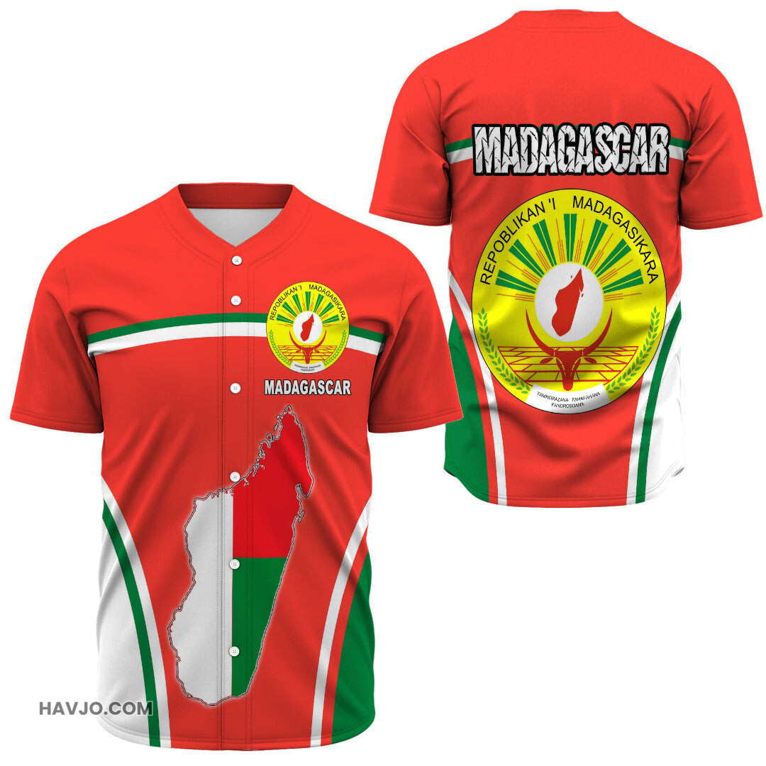 Madagascar Active Flag Baseball Jersey