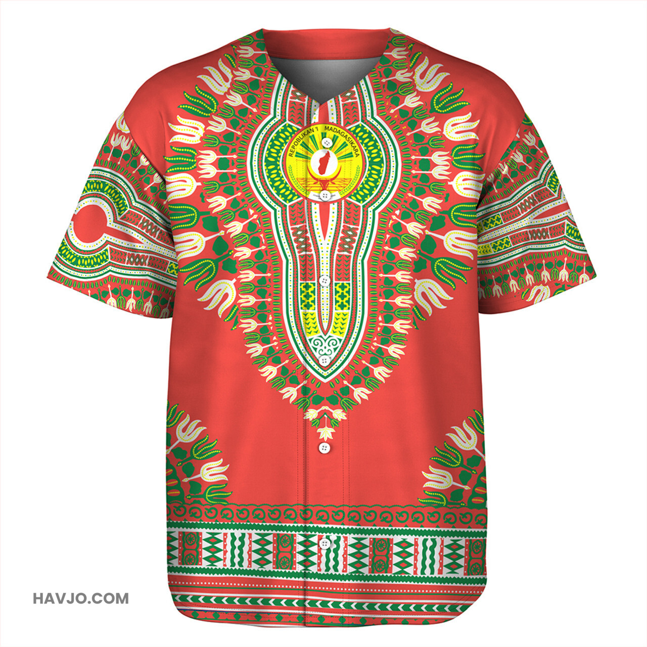 Madagascar Dashiki Baseball Jersey