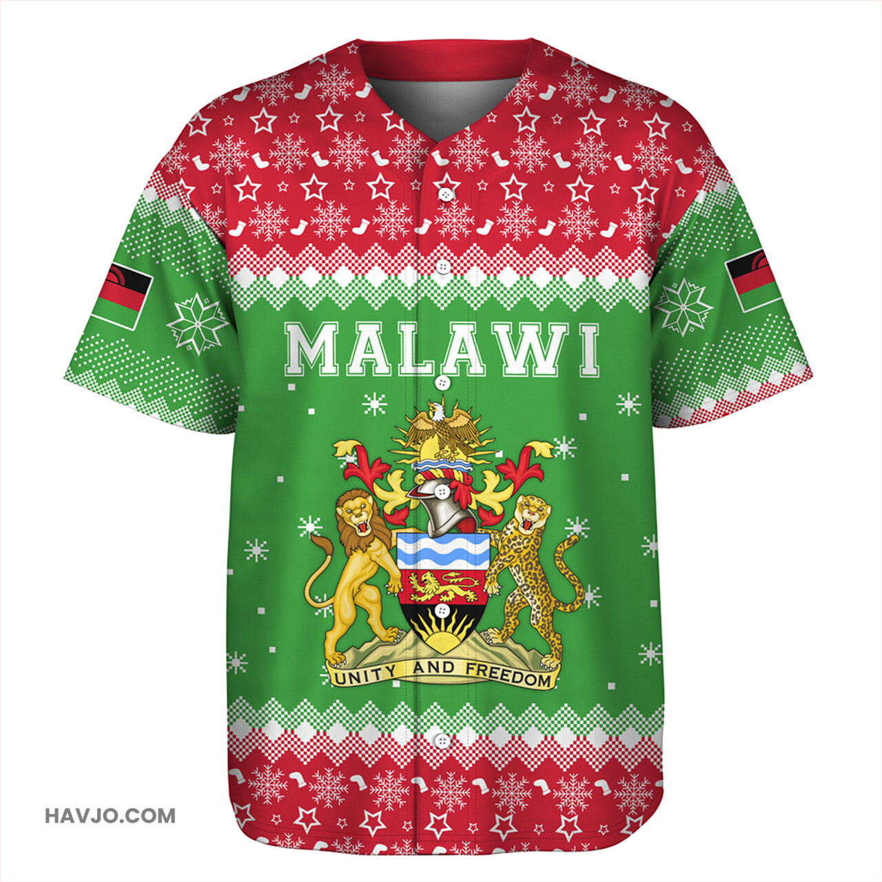 Malawi Christmas Coat of Arms Baseball Jersey