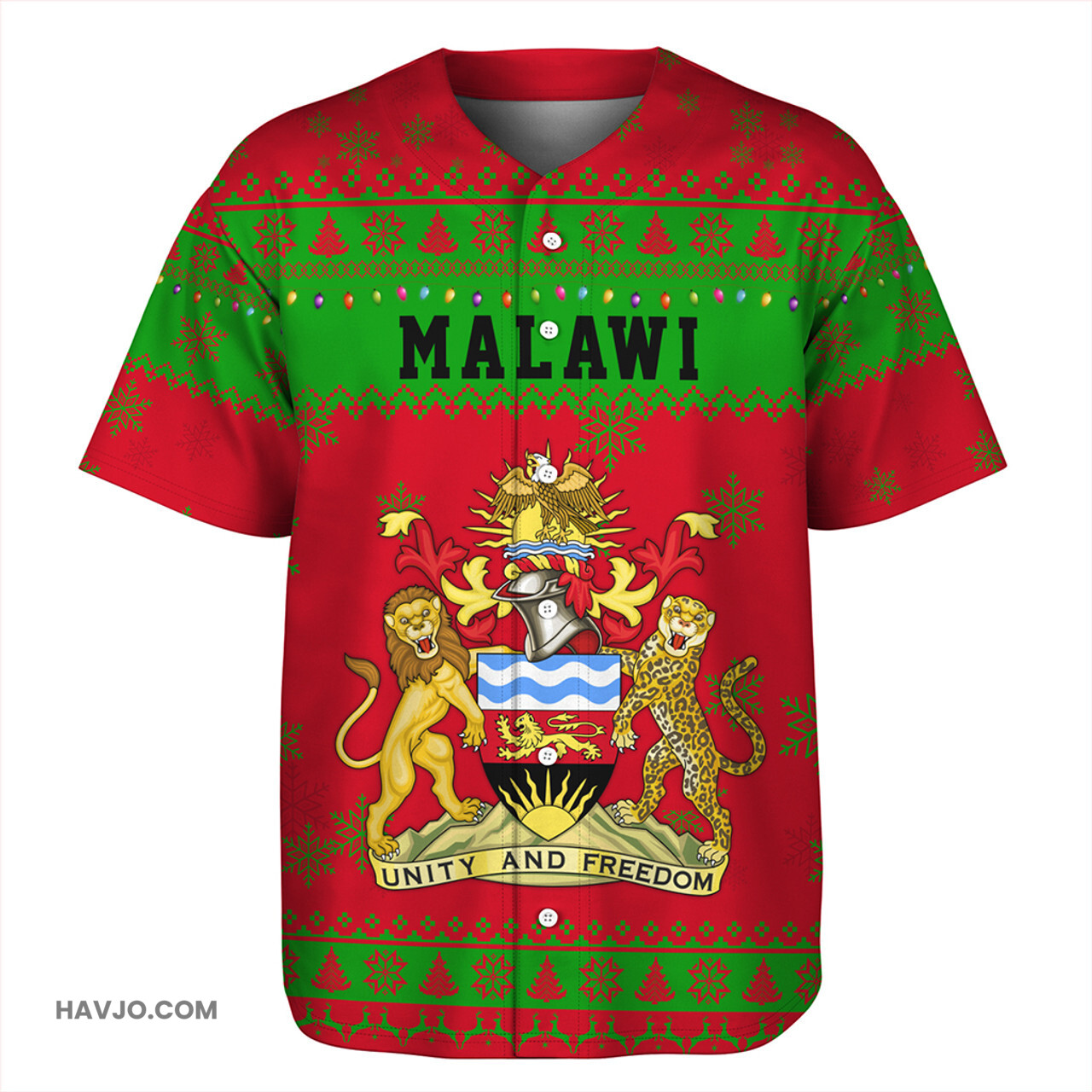 Malawi Christmas Style Pattern Baseball Jersey