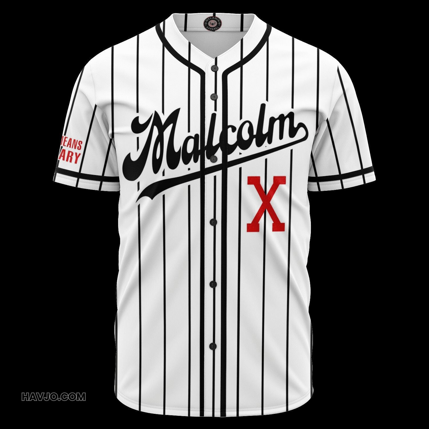 Malcolm X Stripe Baseball Jersey