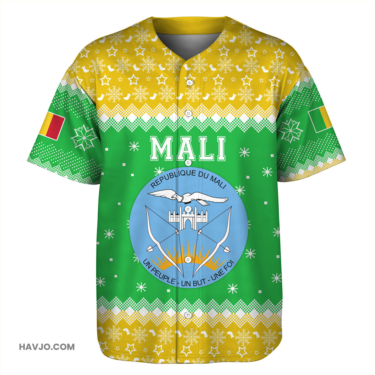 Mali Christmas Coat of Arms Baseball Jersey