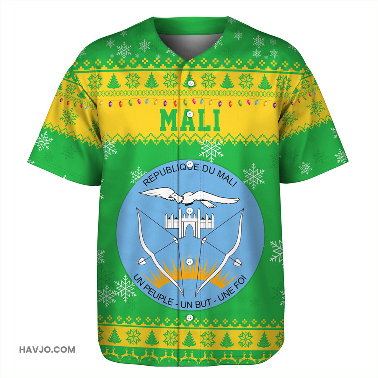 Mali Christmas Style Pattern Baseball Jersey