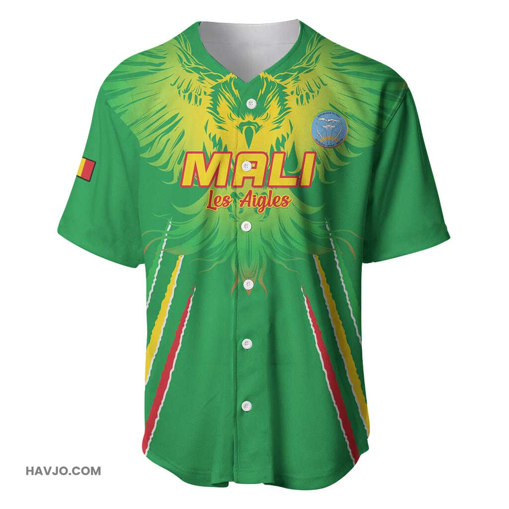 Mali Football Custom Go Eagles Green Color Baseball Jersey