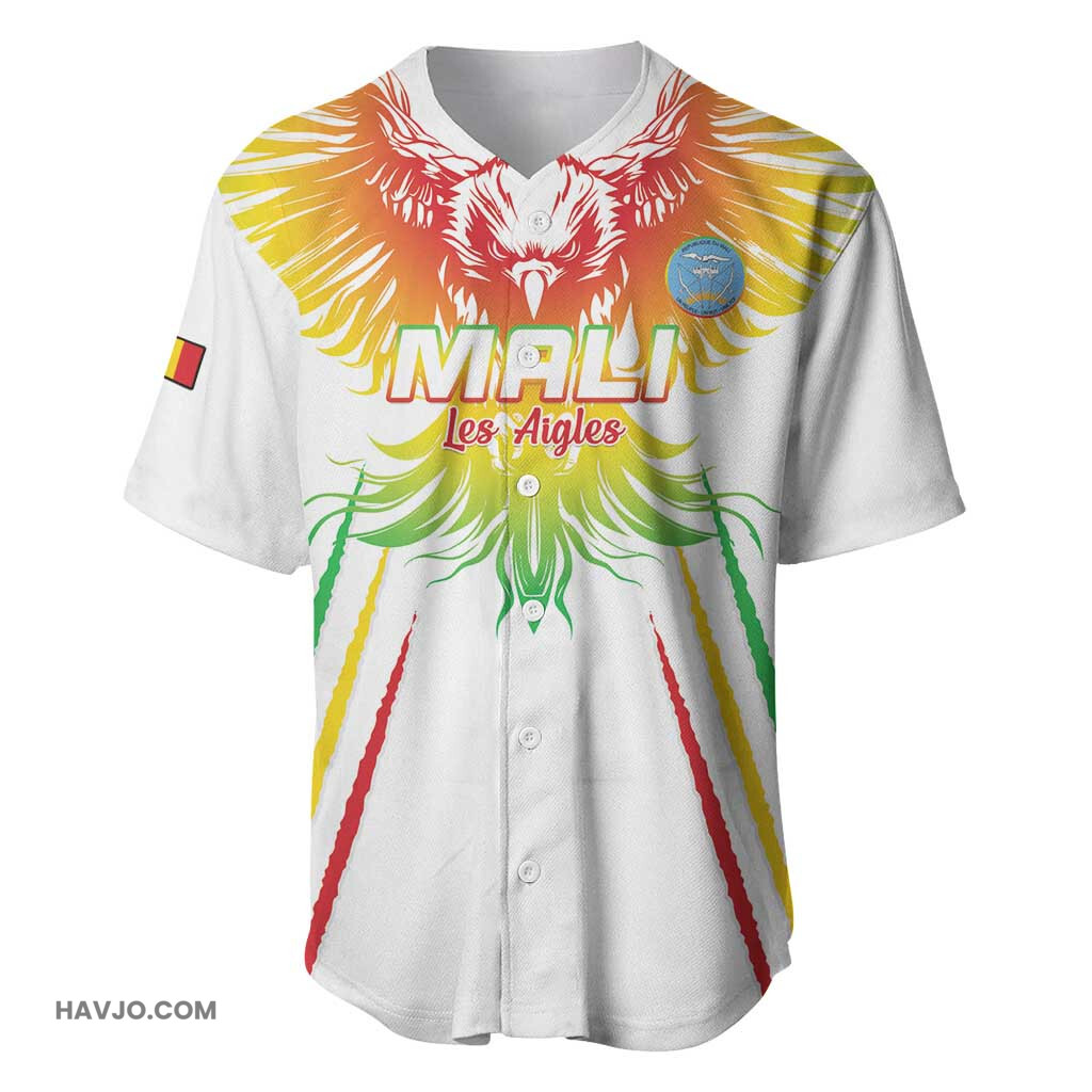 Mali Football Custom Go Eagles White Color Baseball Jersey