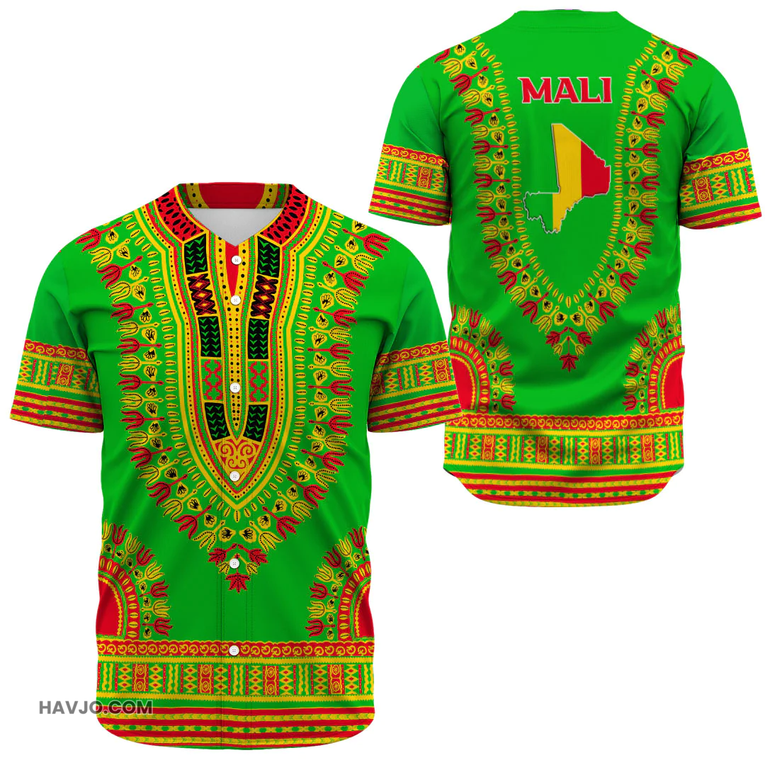 Mali Traditional Dashiki Baseball Jersey