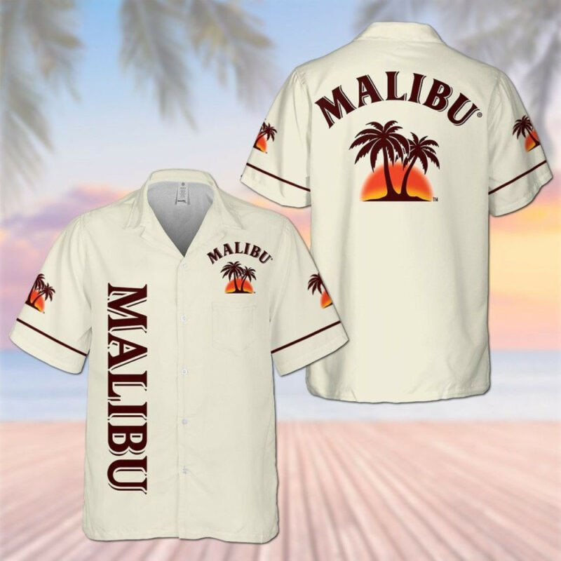 Malibu California Hawaiian Shirt Tropical Aloha Button Up