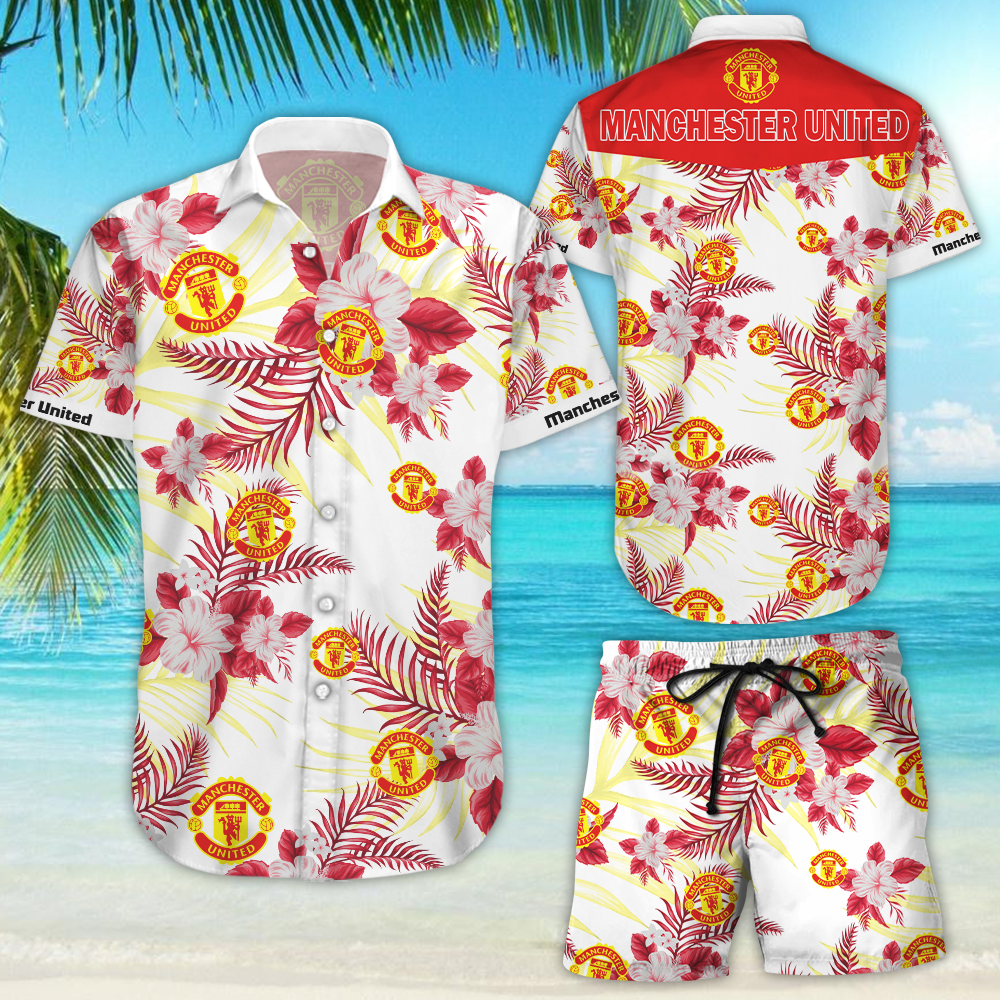 Manchester United Hawaiian Shirt Tropical Aloha Button Up