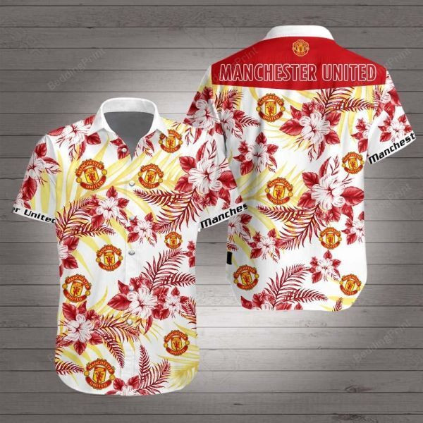 Manchester United Hawaiian Shirt Tropical Aloha Button Up