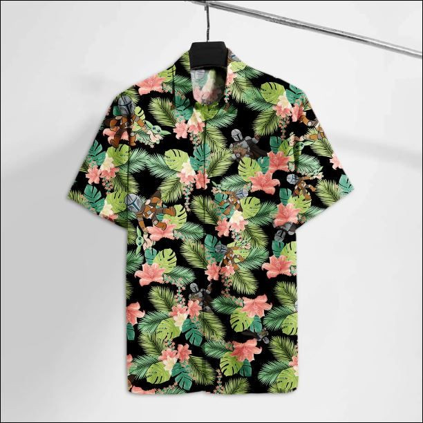 Mandalorian And Baby Yoda Hawaiian Shirt Tropical Aloha Button Up