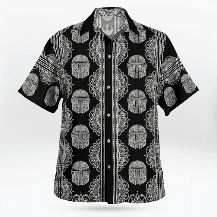 Mandalorian Mando Star Wars Hawaiian Shirt Tropical Aloha Button Up