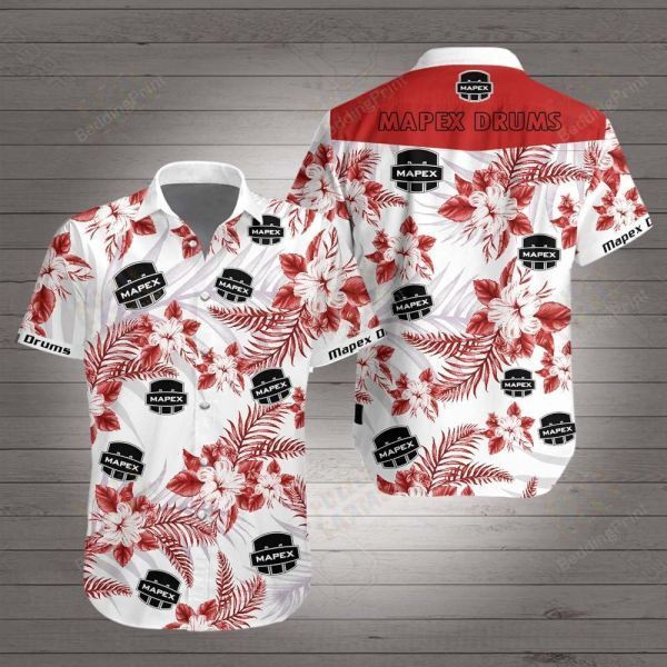 Mapex Drums Hawaiian Shirt Tropical Aloha Button Up