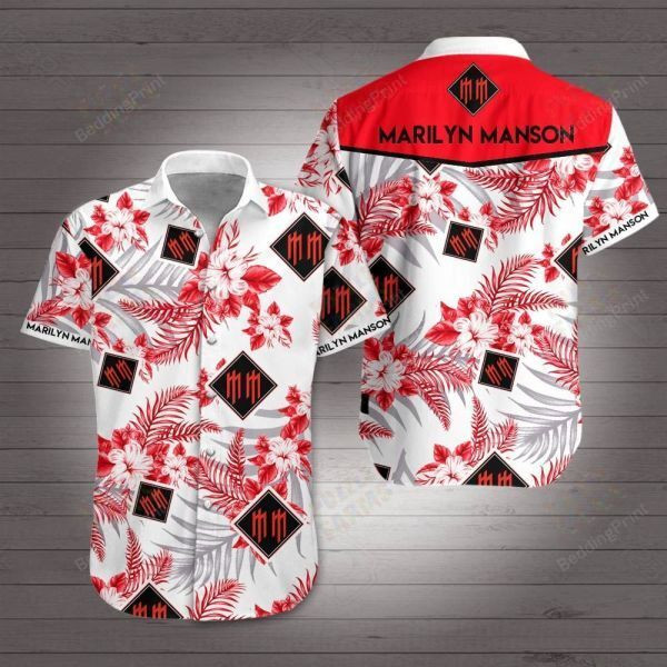 Marilyn Manson Hawaiian Shirt Tropical Aloha Button Up