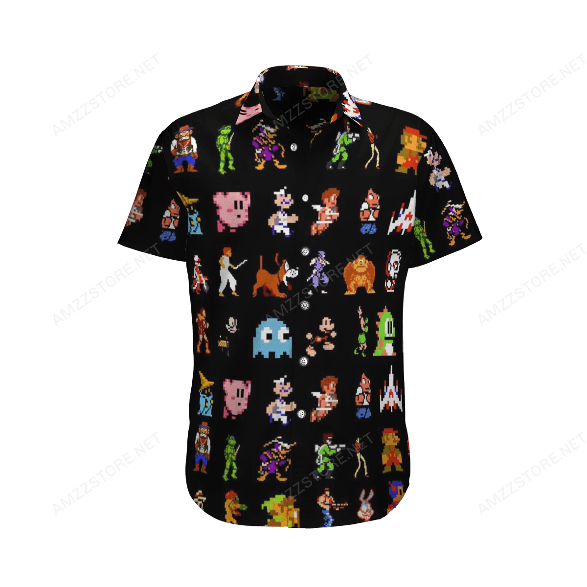 Mario Retro Game Nes 97 Games Hawaiian Shirt Tropical Aloha Button Up