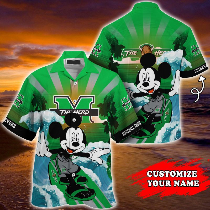 Marshall Thundering Herd Ncaa Summer Personalized Hawaiian Shirt Tropical Aloha Button Up