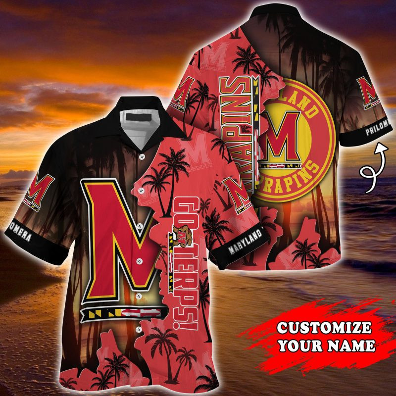 Maryland Terrapins Ncaa Personalized Summer Hawaiian Shirt Tropical Aloha Button Up