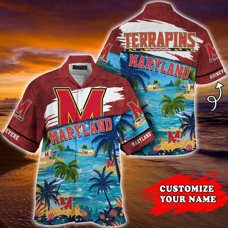 Maryland Terrapins Ncaa Personalized Summer Hawaiian Shirt Tropical Aloha Button Up