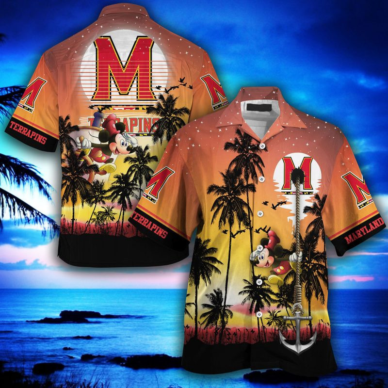 Maryland Terrapins Ncaa Summer Hawaiian Shirt Tropical Aloha Button Up