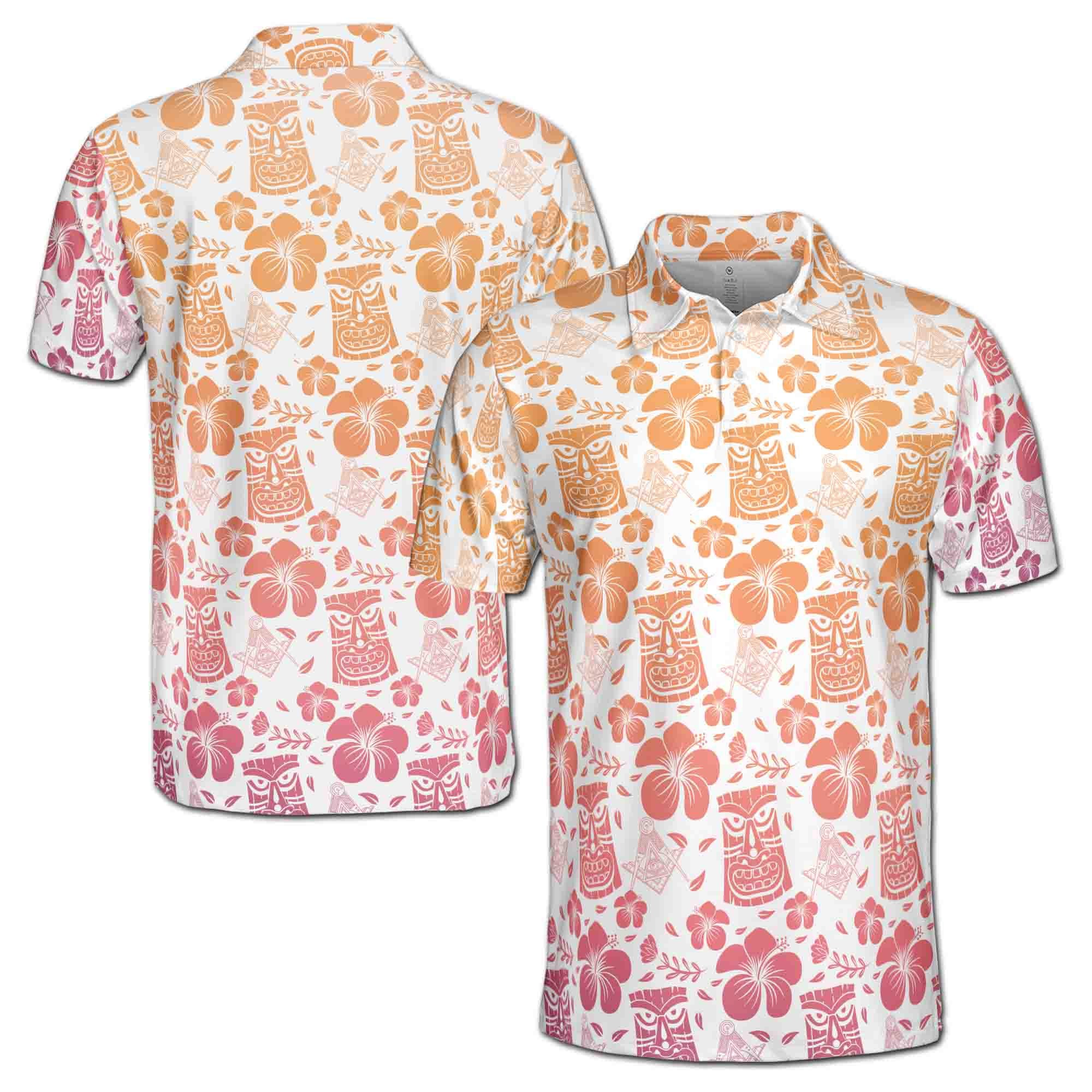 Alternative view of Masonic Master Mason Taki Taki Pattern Men's Polo Shirt