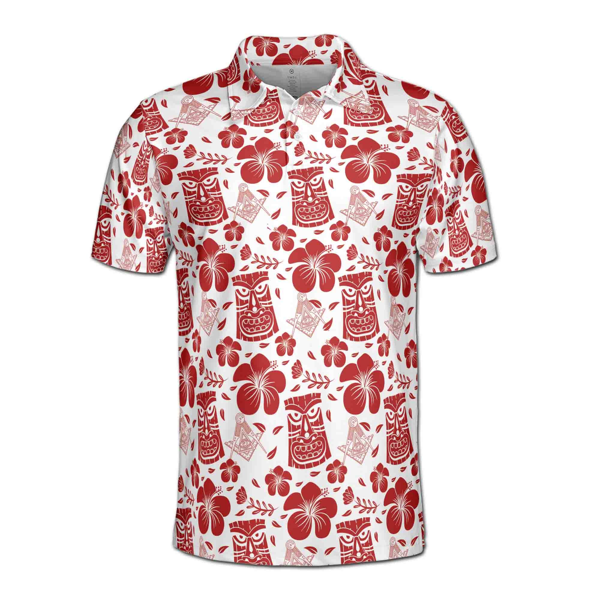 Masonic Master Mason Taki Taki Pattern Men's Polo Shirt - Image 3