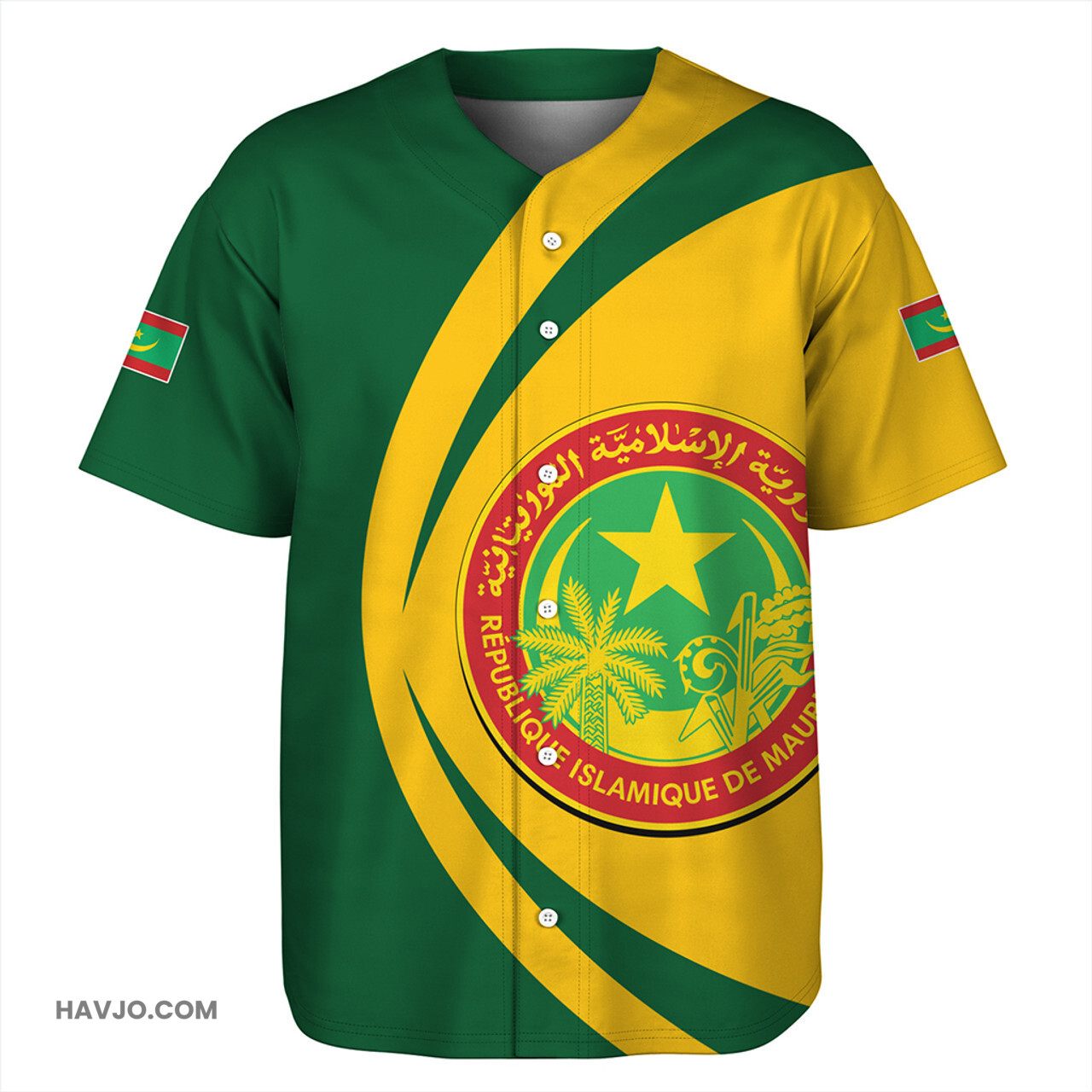 Mauritania Circle Style Baseball Jersey