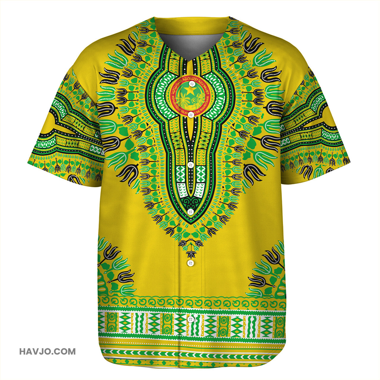 Mauritania Dashiki Baseball Jersey