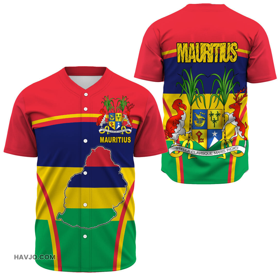 Mauritius Active Flag Baseball Jersey