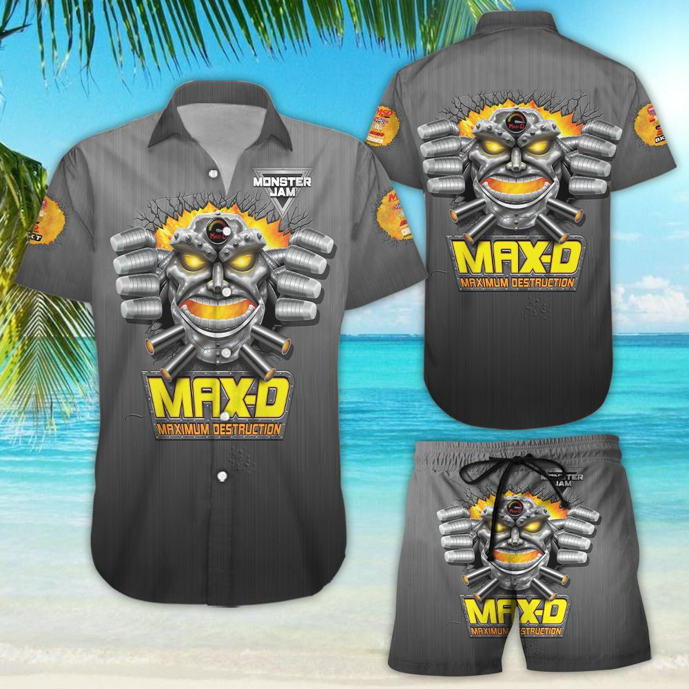 Maximum Destruction Hawaiian Shirt Tropical Aloha Button Up