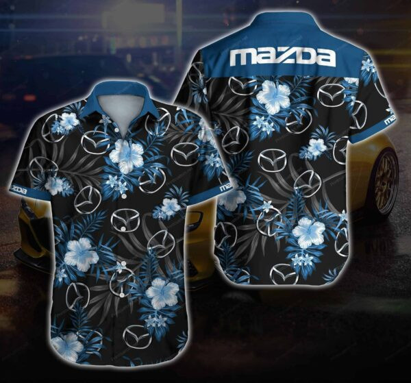 Mazda Car Tropical Flower Hawaiian Shirt Tropical Aloha Button Up