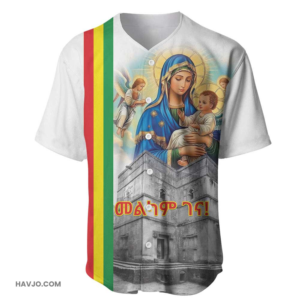 Melkam Gena Ethiopia Saint Mary Lalibela Churches Baseball Jersey