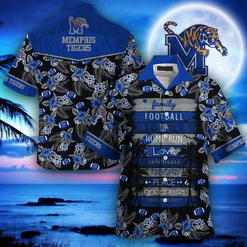 Memphis Tigers Ncaa Hawaiian Shirt Tropical Aloha Button Up