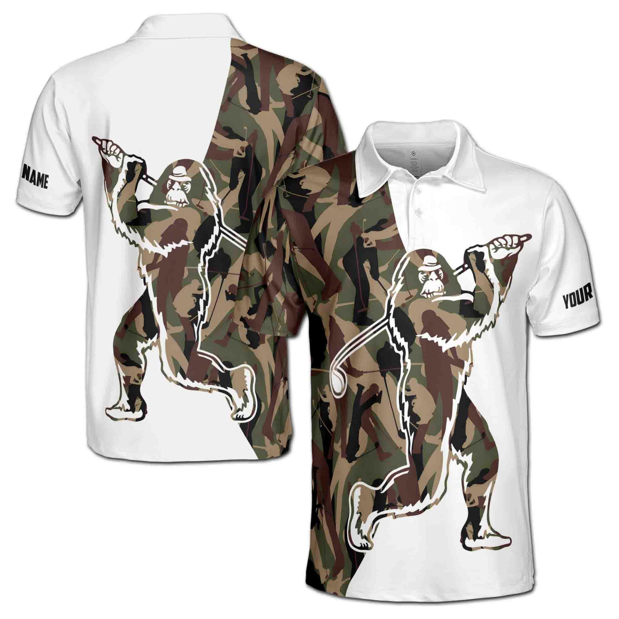 Men Golf Personalized Big Foot Golfing Colorful Men's Polo Shirt