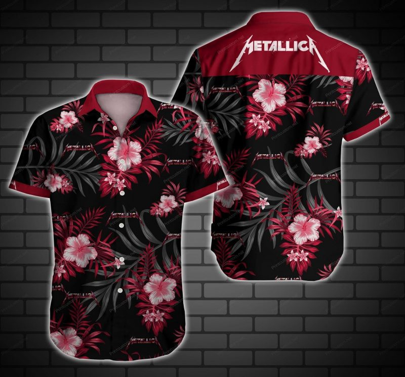 Metallica Band Hawaiian Shirt Tropical Aloha Button Up