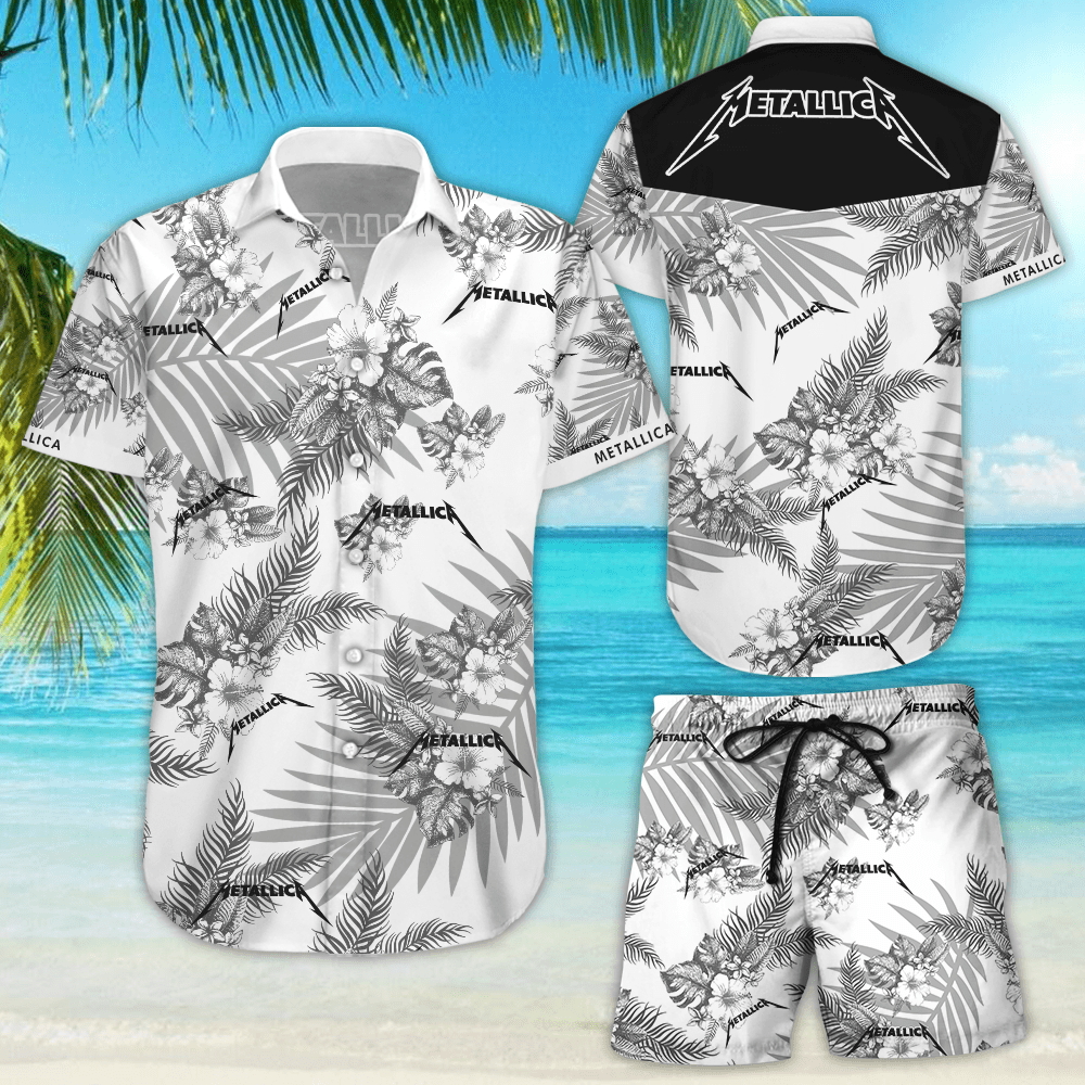 Metallica Hawaiian Shirt Tropical Aloha Button Up