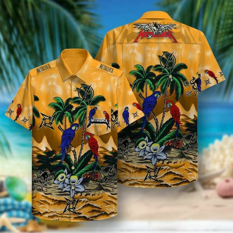 Metallica Hawaiian Shirt Tropical Aloha Button Up
