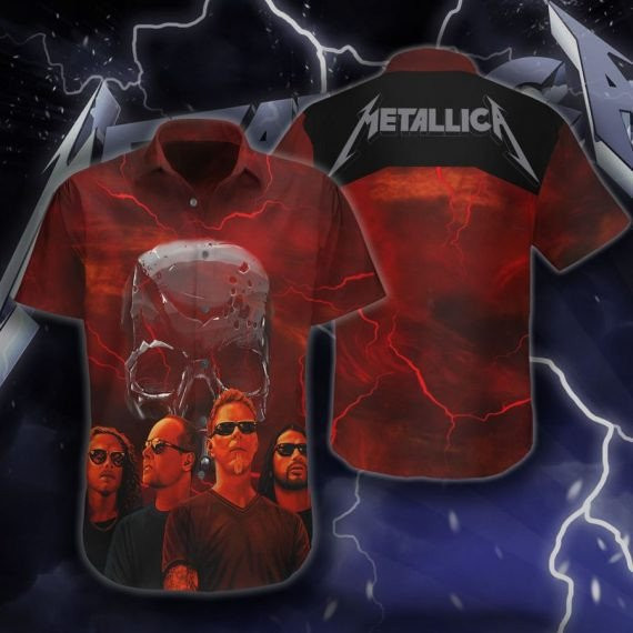 Metallica Music Band metallic Music Band Fan Gift Hawaiian Shirt Tropical Aloha Button Up