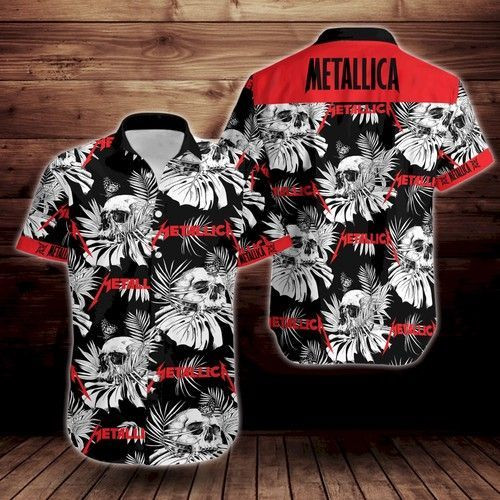 Metallica Tropical Flower Hawaiian Shirt Tropical Aloha Button Up