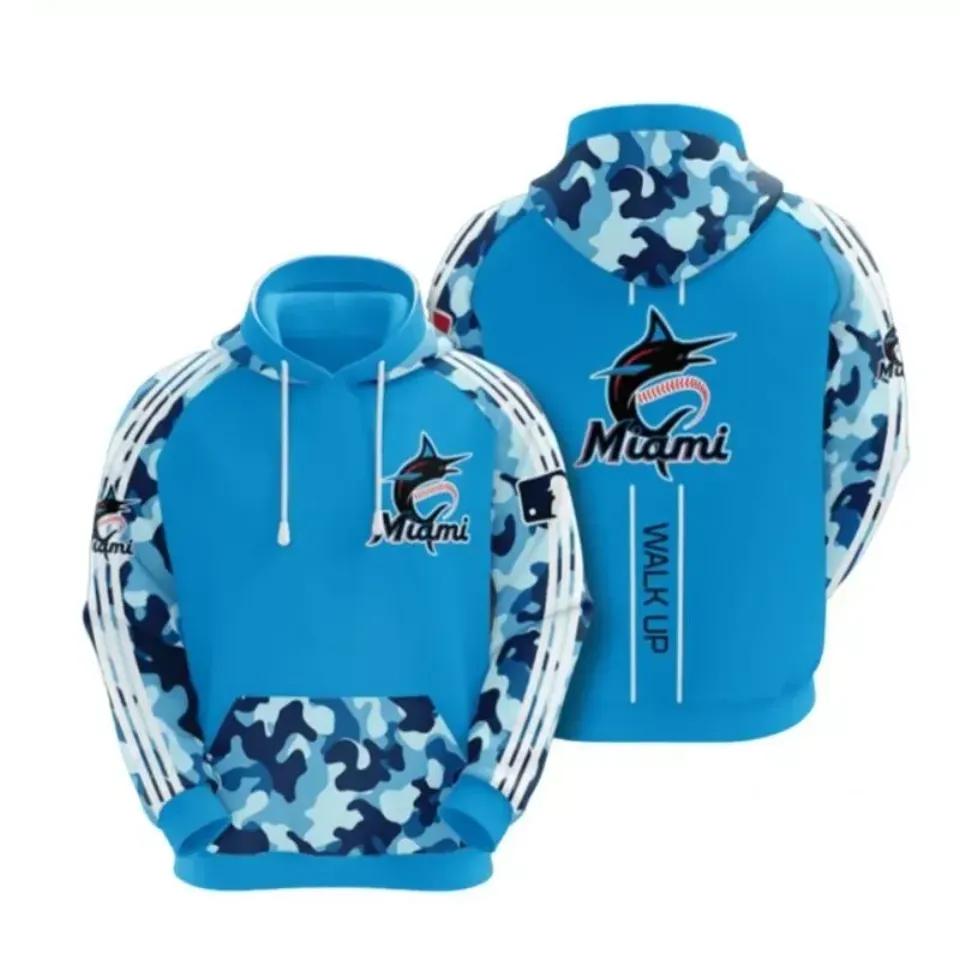 Miami Baseball Team Marlinss 3D MLB All Over Print Hoodie