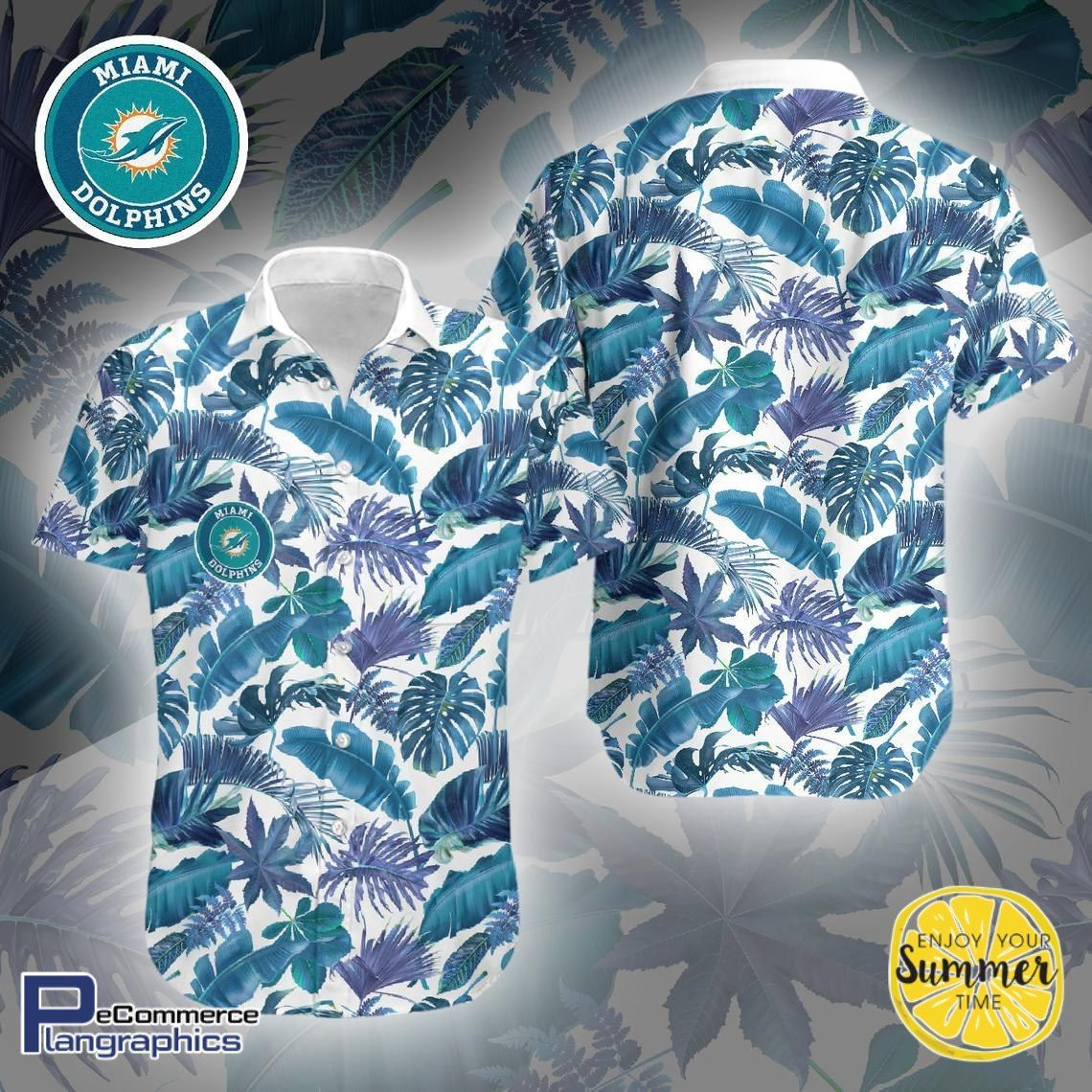 Miami Dolphins Aloha Shirt Hawaiian Shirt Tropical Aloha Button Up